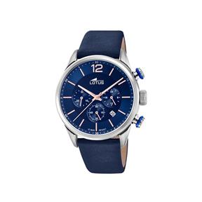 Reloj Lotus Chrono Hombre Plateado y Azul Cronógrafo 18689/2