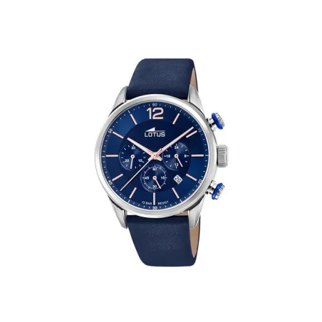 Reloj Lotus Chrono Hombre Plateado y Azul Cronógrafo 18689/2