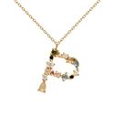 Collar PdPaola Incial Letra P Plata Baño Oro CO01-111-U