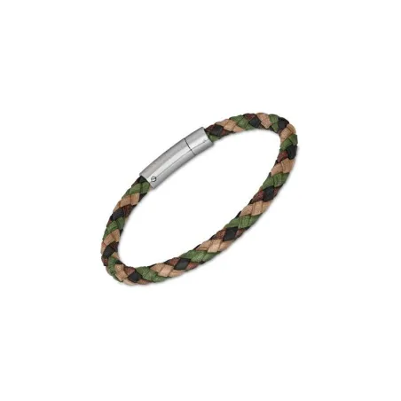 Pulsera Lotus Style Men Basic Cuero trenzado Multicolor y Acero LS2141-2/4