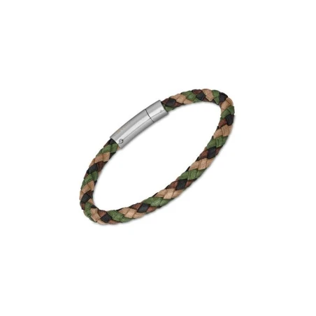 Pulsera Lotus Style Men Basic Cuero trenzado Multicolor y Acero LS2141-2/4