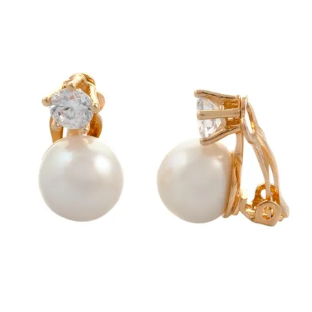 Pendientes Vidal&Vidal Mujer Baño Oro, Circonita y Perla G1157A