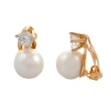 Pendientes Vidal&Vidal Mujer Baño Oro, Circonita y Perla G1157A