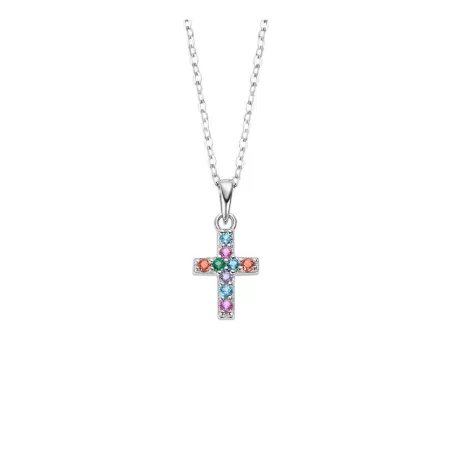 Gargantilla Lotus Silver Cruz Plata y Circonitas Multicolor LP3450-1/1