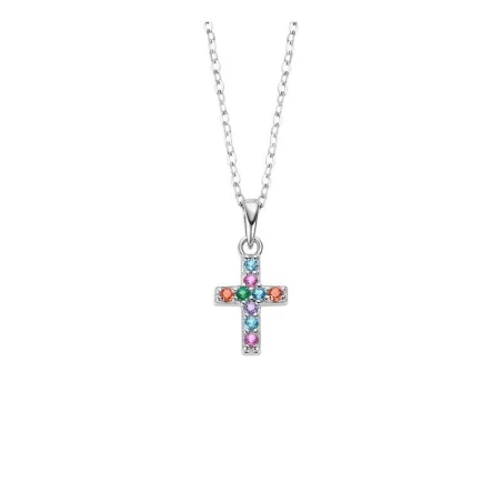 Gargantilla Lotus Silver Cruz Plata y Circonitas Multicolor LP3450-1/1