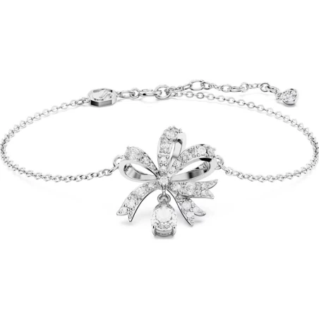 Pulsera Swarovski Volta baño Rodio Lazo Cristales Blancos 5647581