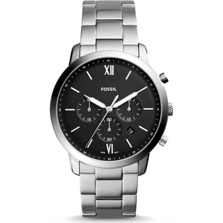Reloj Fossil Neutra Hombre Plateado y Negro Cronógrafo FS5384
