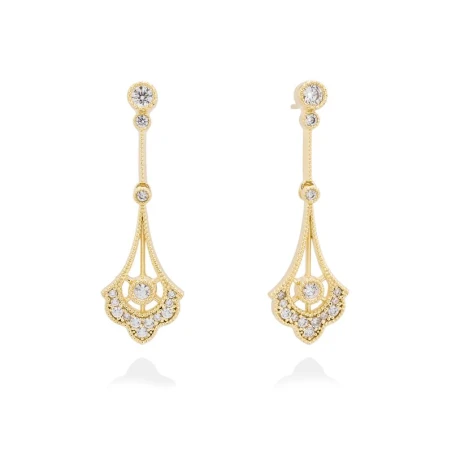 Pendientes Marina García Charlotte Plata Baño Oro y Circonitas Blancas 90778PD