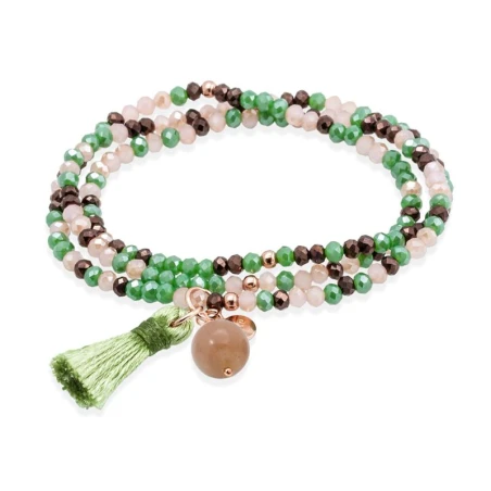 Pulsera Marina García Zen After Eight Plata Baño Rosado y Piedra Luna 90906UA