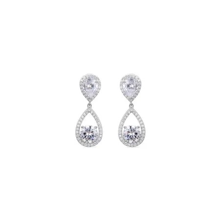 Pendientes Luxenter Syran Plata Baño Rodio y Circonitas blancas EH8400000