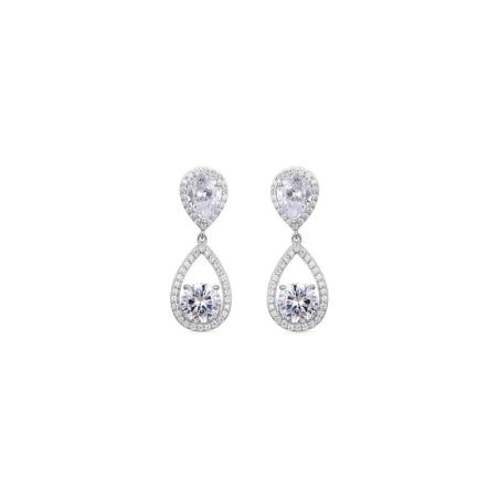 Pendientes Luxenter Syran Plata Baño Rodio y Circonitas blancas EH8400000