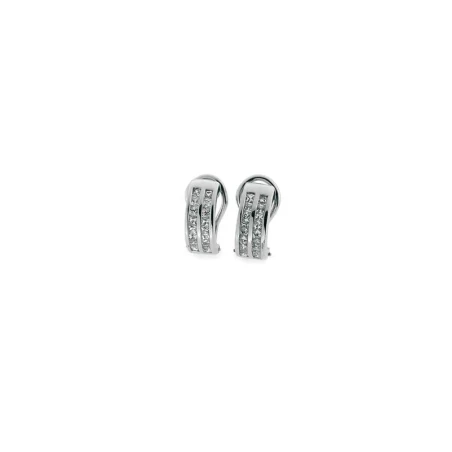Pendientes Luxenter Paralell Plata Baño Rodio y Circonitas E9370000