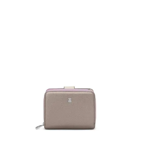 Billetera TOUS New Dubai Saffiano Plateada Pequeña 295901126