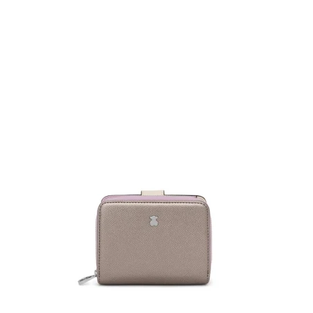 Billetera TOUS New Dubai Saffiano Plateada Pequeña 295901126