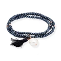Pulsera Marina García Zen Azul Plata Baño Rosado y Perla Cultivada 90045UP