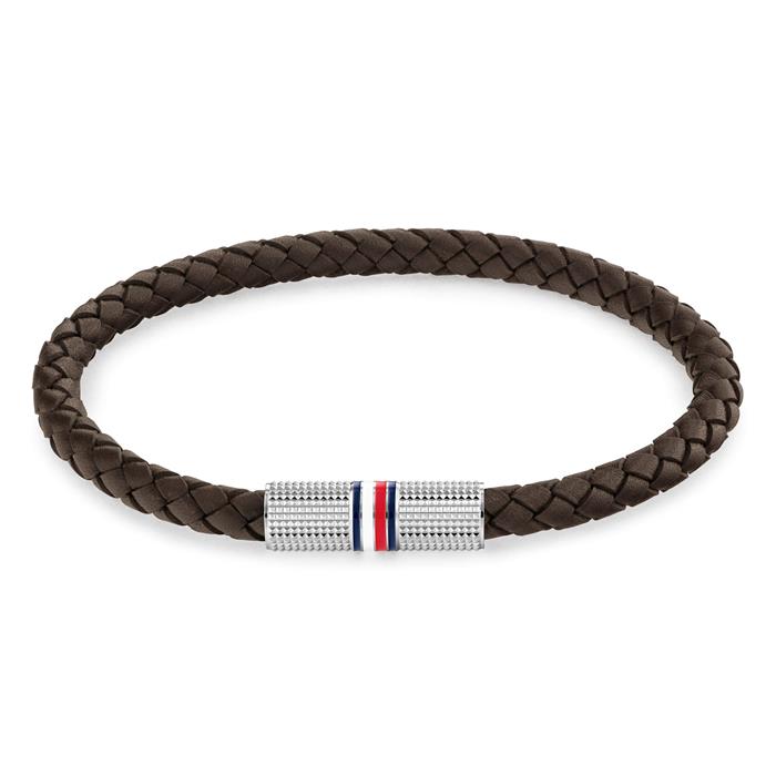 Pulsera Tommy Hilfiger Hombre Cuero Negro Trenzado y Acero Inoxidable 2790458