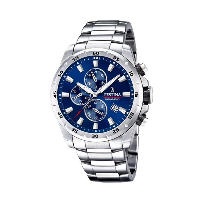 Reloj Festina Chrono Sport Hombre Plateado y Azul Cronógrafo F20463/2