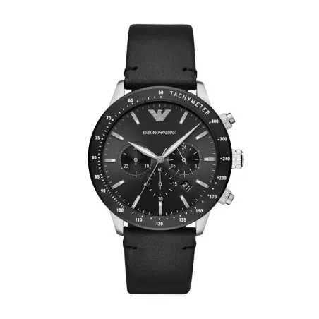Reloj Emporio Armani Mario Hombre Plateado y Negro Cronógrafo AR11243