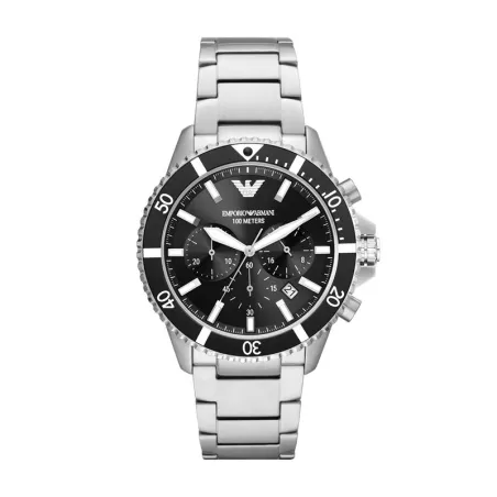 Reloj Emporio Armani Diver Hombre Plateado y Negro Analógico AR11360