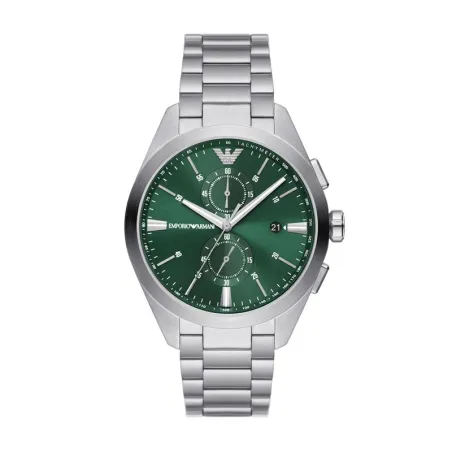 Reloj Emporio Armani Claudio Hombre Plateado y Verde Cronógrafo AR11480