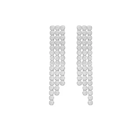 Pendientes Victoria Cruz Cascada Plata Baño Rodio y Circonitas Blancas A4365-07HT