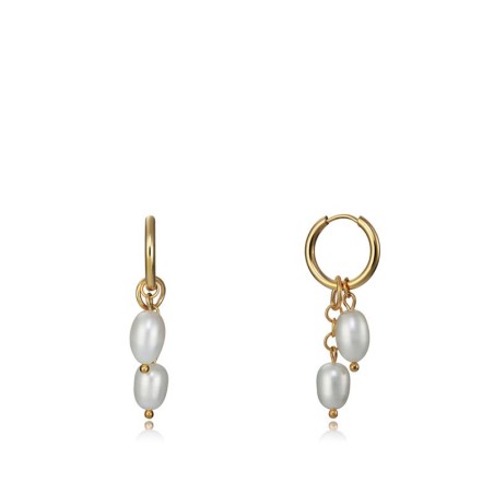 Pendientes Viceroy Fashion Acero Inoxidable Baño Oro y Perlas 1338E01012