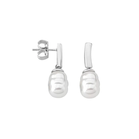 Pendientes Majorica Cortos Plata y Perla 8mm 09287.01.2.906.706.1