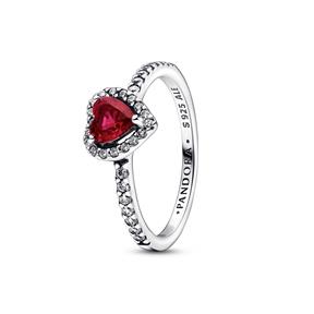 Anillo Pandora Corazón Nivelado Rojo Brillante 198421C02