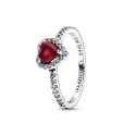 Anillo Pandora Corazón Nivelado Rojo Brillante 198421C02