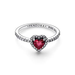 Anillo Pandora Corazón Nivelado Rojo Brillante 198421C02 2