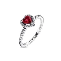 Anillo Pandora Corazón Nivelado Rojo Brillante 198421C02