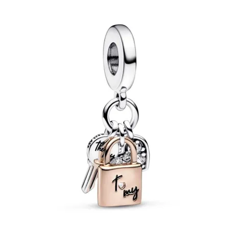 Charm Colgante Pandora Llave, Candado & Corazón 2 Tonos 782506C01