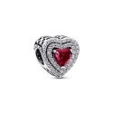 Charm Pandora Corazón Nivelado Rojo Brillante 799218C02
