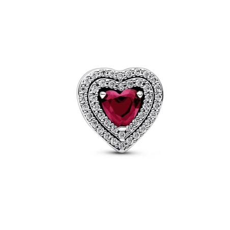 Charm Pandora Corazón Nivelado Rojo Brillante 799218C02