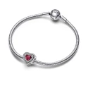 Charm Pandora Corazón Nivelado Rojo Brillante 799218C02