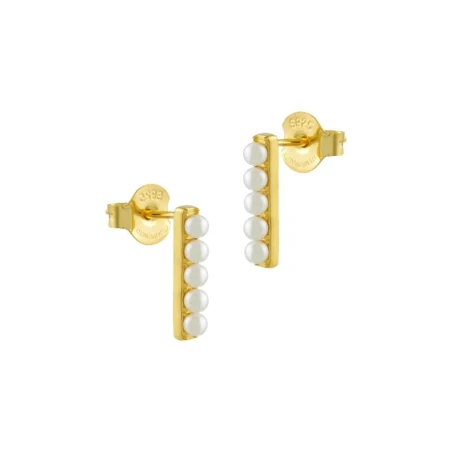 Pendientes Itemporality Signals Barrita Plata Baño Oro y Perlas 2 Mm SEA-201-203-UU