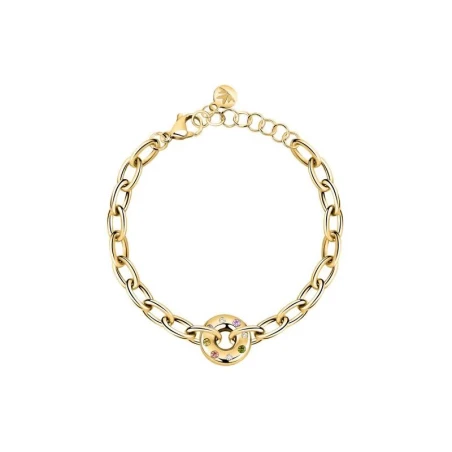 Pulsera Morellato Bagliori Acero Baño Oro y Cristales Multicolor SAVO13