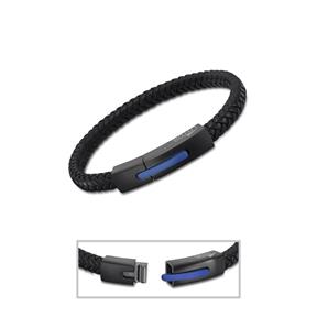 Pulsera Lotus Style Urban Man Cuero Negro Trenzado y Acero Inoxidable LS2055-2/3