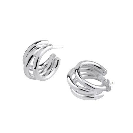 Pendientes Vidal&Vidal Triple Aro Baño Plata Q3008