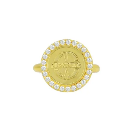 Anillo Mi Moneda Plata Baño Oro y Circonitas RIN-AMO-LU-2-54