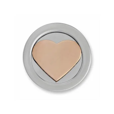 Moneda Mi Moneda Plata y Corazón Baño Rosado 3D-HE-03-S