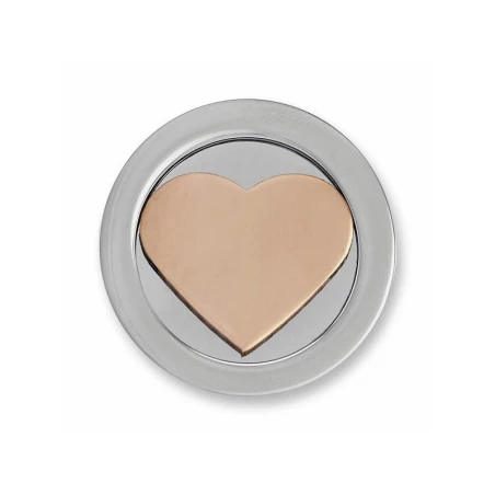 Moneda Mi Moneda Plata y Corazón Baño Rosado 3D-HE-03-S