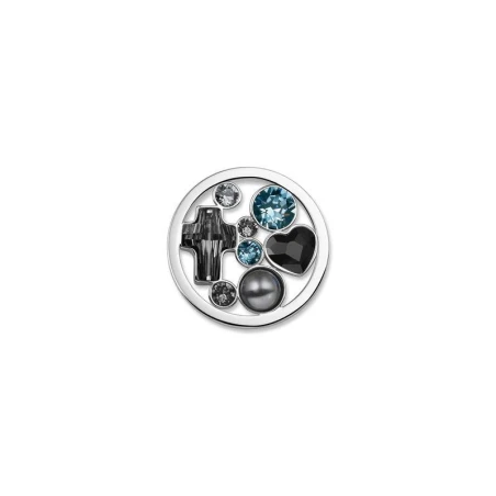 Disco Mi Moneda Baño Plata y Cristales Swarovski SW-CRO-36-L