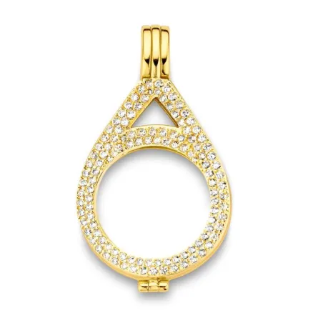 Colgante Mi Moneda Baño Oro y Circonitas blancas PEN-LUNE-02-S