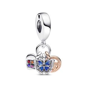 Charm Colgante Triple Pandora Corazón Arcoíris, Mariposa & Pez 782572C01