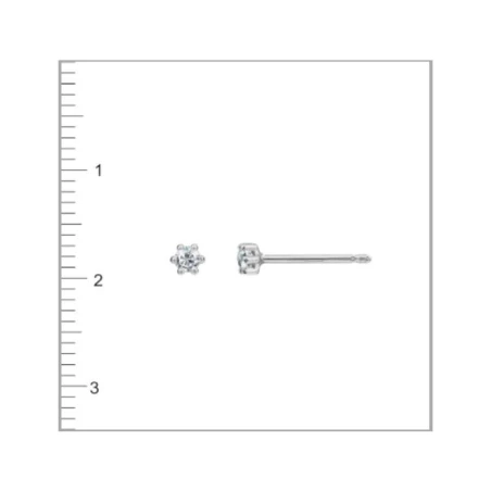 Pendientes FMF-Oro Niña Oro Blanco y Circonita 1-12392-1-1