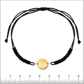 Pulsera FMF-Oro Niña Comunión Cordón Negro y Chapa Oro Amarillo 1-90275-0-9