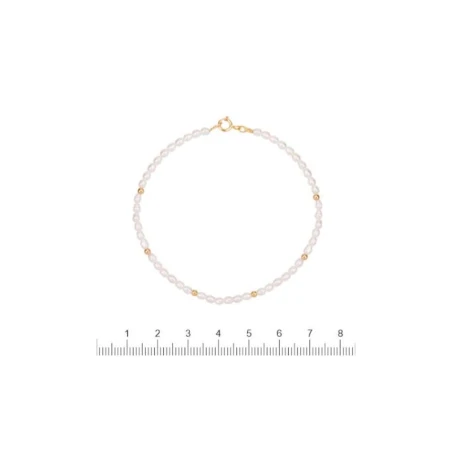 Pulsera Niña Comunión Oro Amarillo, Bolitas y Perlas 1-90290-0-9