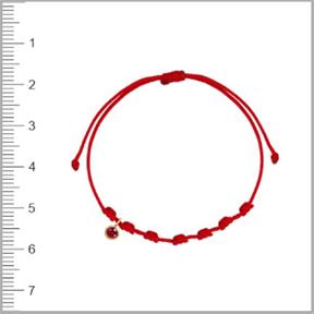 Pulsera Niña Comunión Cordón Rojo, Oro Amarillo y Cristal Rojo 1-90262-3-9