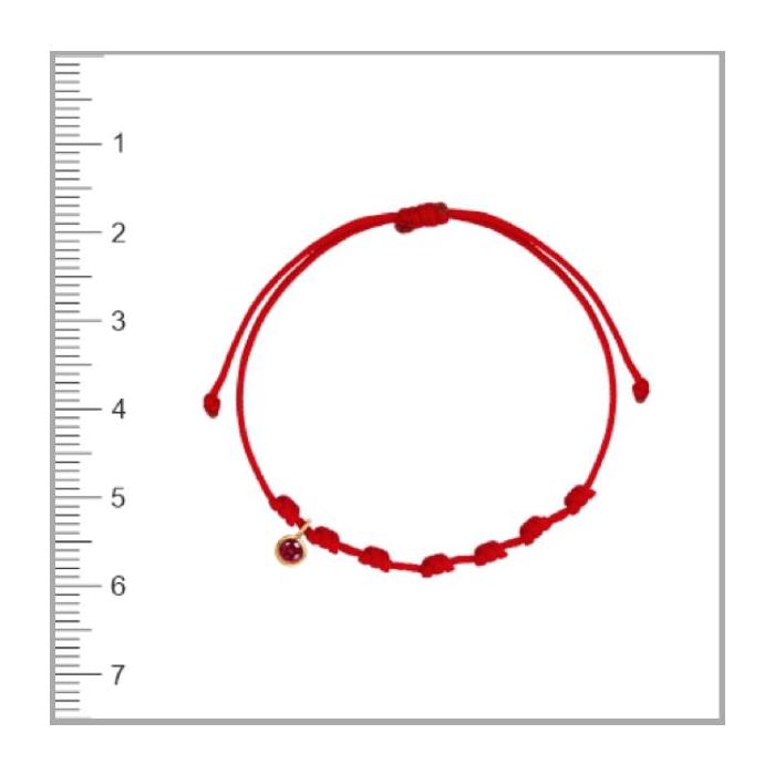 Pulsera Niña Comunión Cordón Rojo, Oro Amarillo y Cristal Rojo 1-90262-3-9